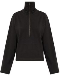Lemaire - Cotton Blend Half-Zip Sweater - Lyst