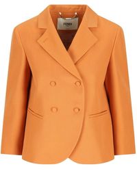 Fendi - Wool Double-Breasted Jacket - Lyst