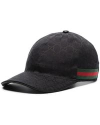 Gucci - Monogram-Pattern Striped-Trim Woven Cap - Lyst