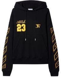 Off-White c/o Virgil Abloh - Printed Cotton Hoodie - Lyst