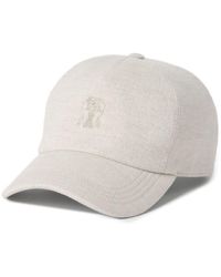 Brunello Cucinelli - Logo Linen Baseball Cap - Lyst