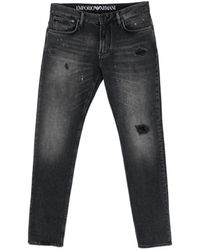 Emporio Armani - Distressed Paint-Splatter Jeans - Lyst