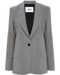 MSGM - Medium Classic Jacket With Button - Lyst