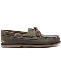 Timberland - Logo-embossed Leather Boat Shoes - Lyst