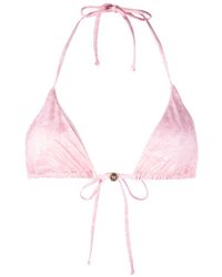 Versace - Top bikini con stampa barocca - Lyst