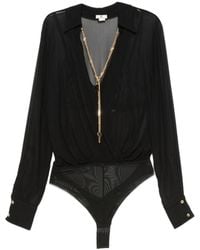Elisabetta Franchi - Wrap-Style Long-Sleeve Bodysuit - Lyst