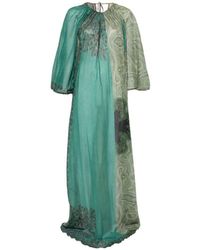 Pierre Louis Mascia - Silk And Cotton Blend Long Dress - Lyst