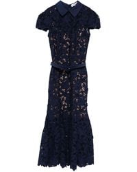 Self-Portrait - Guipure Lace Midi Dress - Lyst