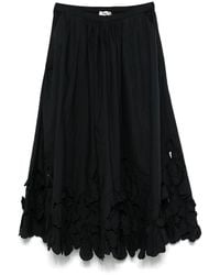 forte_forte - Embroidered Cotton Skirt - Lyst