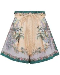Zimmermann - Indra Linen Shorts - Lyst