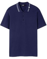 Versace - Embroidered Cotton Polo Shirt - Lyst