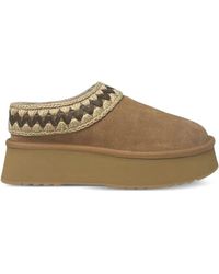 Mou - Platform Clog Suede Slippers - Lyst