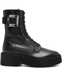 Roger Vivier - Viv Rangers Leather Boots - Lyst