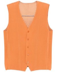 Homme Plissé Issey Miyake - Pleated V-Necked Vest - Lyst