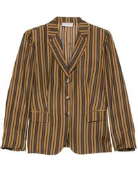 Alberto Biani - Striped Silk Blazer Jacket - Lyst