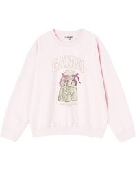 Ganni - Cotton Sweatshirt - Lyst