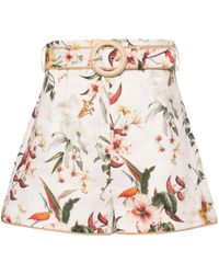 Zimmermann - Floral Print Linen Shorts - Lyst