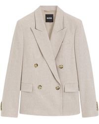 BOSS - Double-Breasted Blazer - Lyst