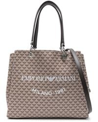 Emporio Armani - Allover Logo Tote Bag - Lyst