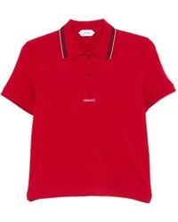Versace - Logo Cotton Polo Shirt - Lyst