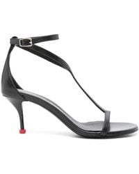 Alexander McQueen - Harness Leather Heel Sandals - Lyst