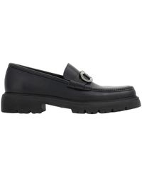 Ferragamo - 100% Calf Leather Flat Shoes - Lyst