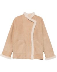 Closed - Shearling Double-Breasted Jacket - Lyst