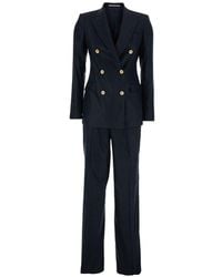Tagliatore - Linen Double-Breasted Suit - Lyst