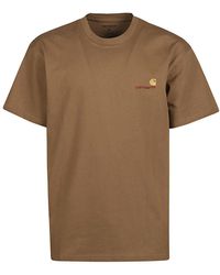 Carhartt Logo Organic Cotton T-shirt - Brown