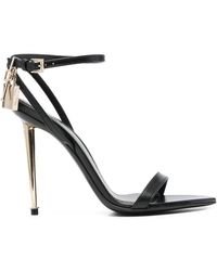 Tom Ford - Padlock Leather Heel Sandals - Lyst