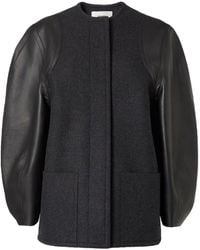 Fendi - Wool And Leather Coat - Lyst