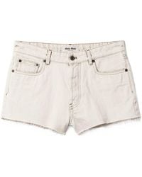 Miu Miu - Denim Cotton Shorts - Lyst