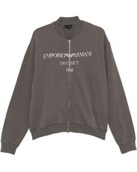 Emporio Armani - Logo Cotton Bomber Jacket - Lyst