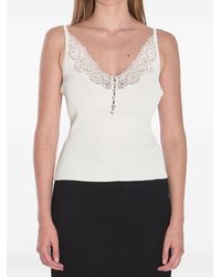 Self-Portrait - Top Bianco Con Dettagli - Lyst
