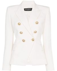 Balmain Giacca In Lana - Bianco