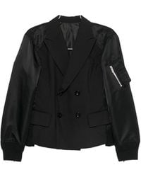 Sacai - Wool Blend Jacket - Lyst