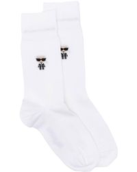 Karl Lagerfeld - Intarsia-knit Logo Socks - Lyst