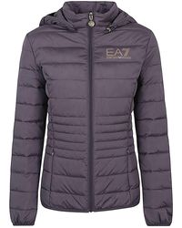 EA7 - Logo Short Down Jacket - Lyst