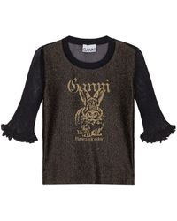 Ganni - Bunny Crewneck Top - Lyst