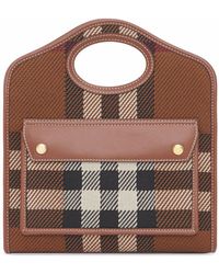 Burberry - Mini Knitted Check Pocket Bag - Lyst