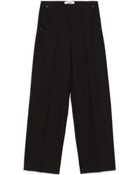 Fendi - Wide Leg Wool Trousers - Lyst