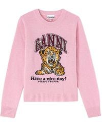 Ganni - Wool Crewneck Sweater - Lyst