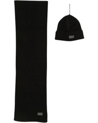 Barbour - Sweeper Legacy Logo-Patch Scarf And Beanie Hat Set - Lyst