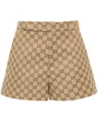 Gucci - Brown gg-canvas High-rise Shorts - Lyst