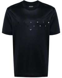 Emporio Armani - Logo-embroidered Jersey T-shirt - Lyst
