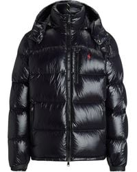 Polo Ralph Lauren - Down Jacket With Hat And With Logo - Lyst