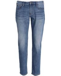 Emporio Armani - Jeans dritti con effetto schiarito - Lyst