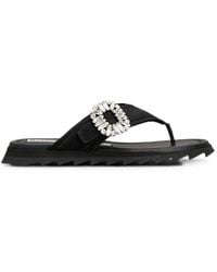 Roger Vivier - Slidy Flip Satin Thong Sandals - Lyst