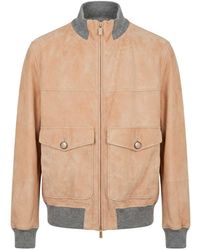 Brunello Cucinelli - Leather Bomber Jacket - Lyst