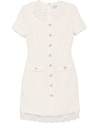 Self-Portrait - Bouclé Mini Dress - Lyst